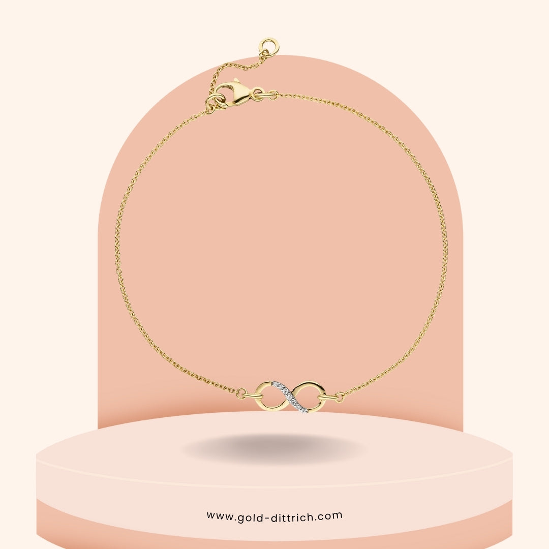 Unendlichkeit Armband mit Zirkonia - 375 Gold - Gold Dittrich