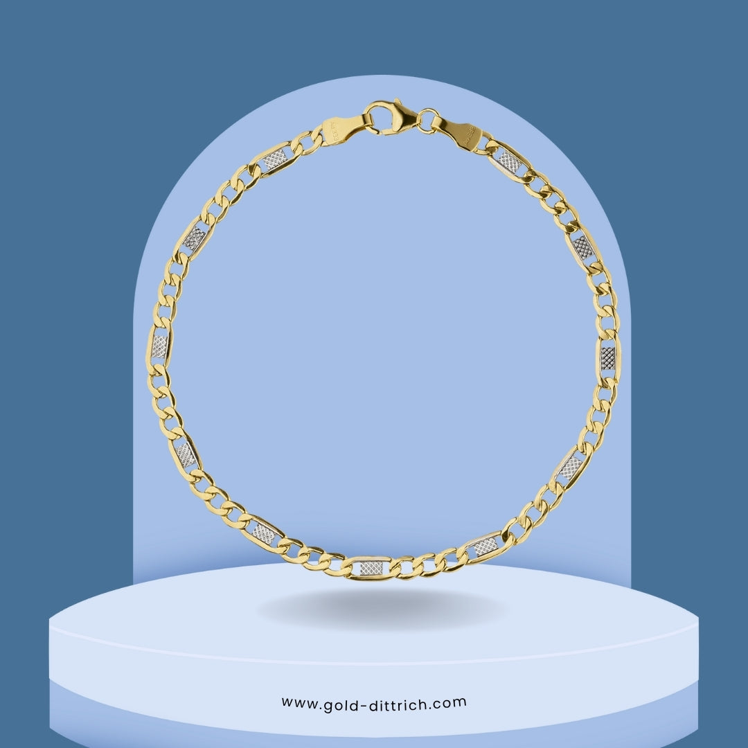 Steg-Panzerarmband bicolor - 333 Gold - Gold Dittrich