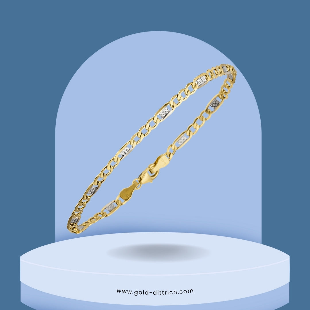 Steg-Panzerarmband bicolor - 333 Gold - Gold Dittrich
