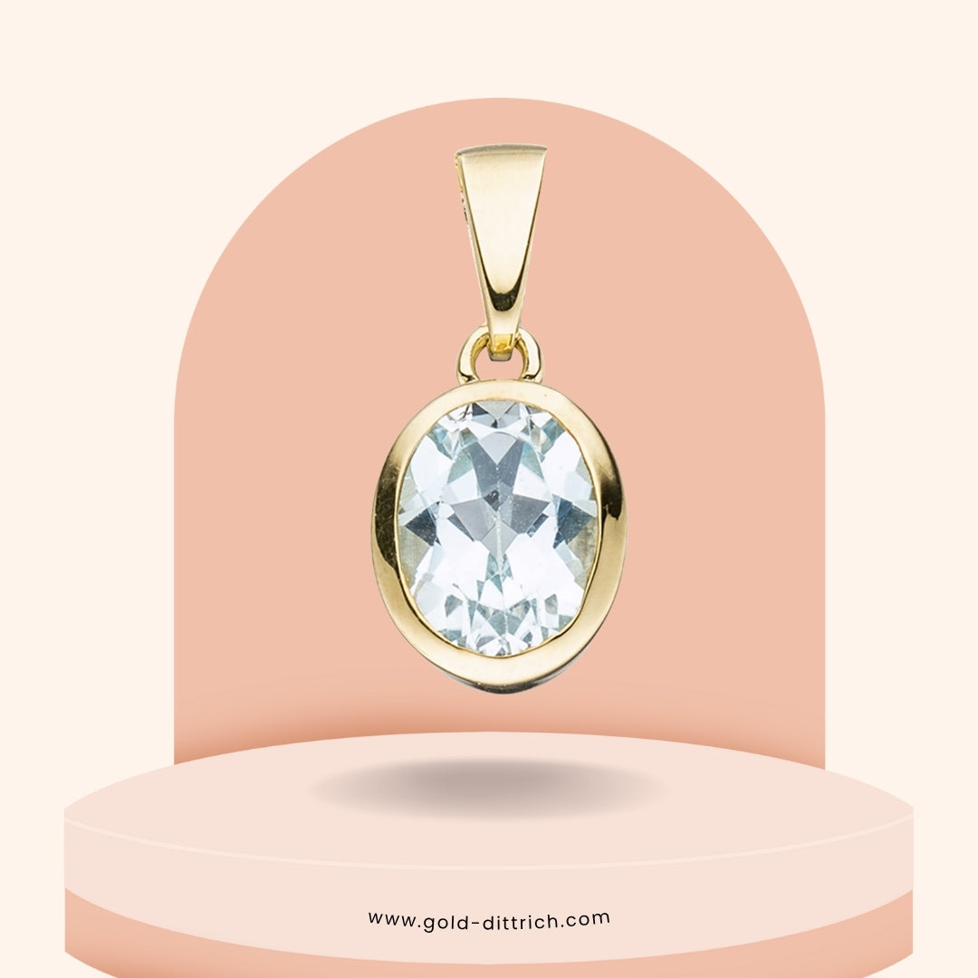 Anhänger Blautopas – 333 Gold