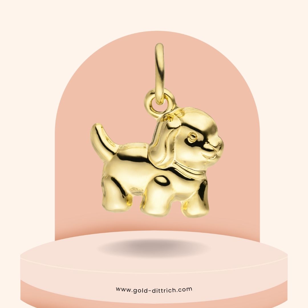 Anhänger Hund – 333 Gold