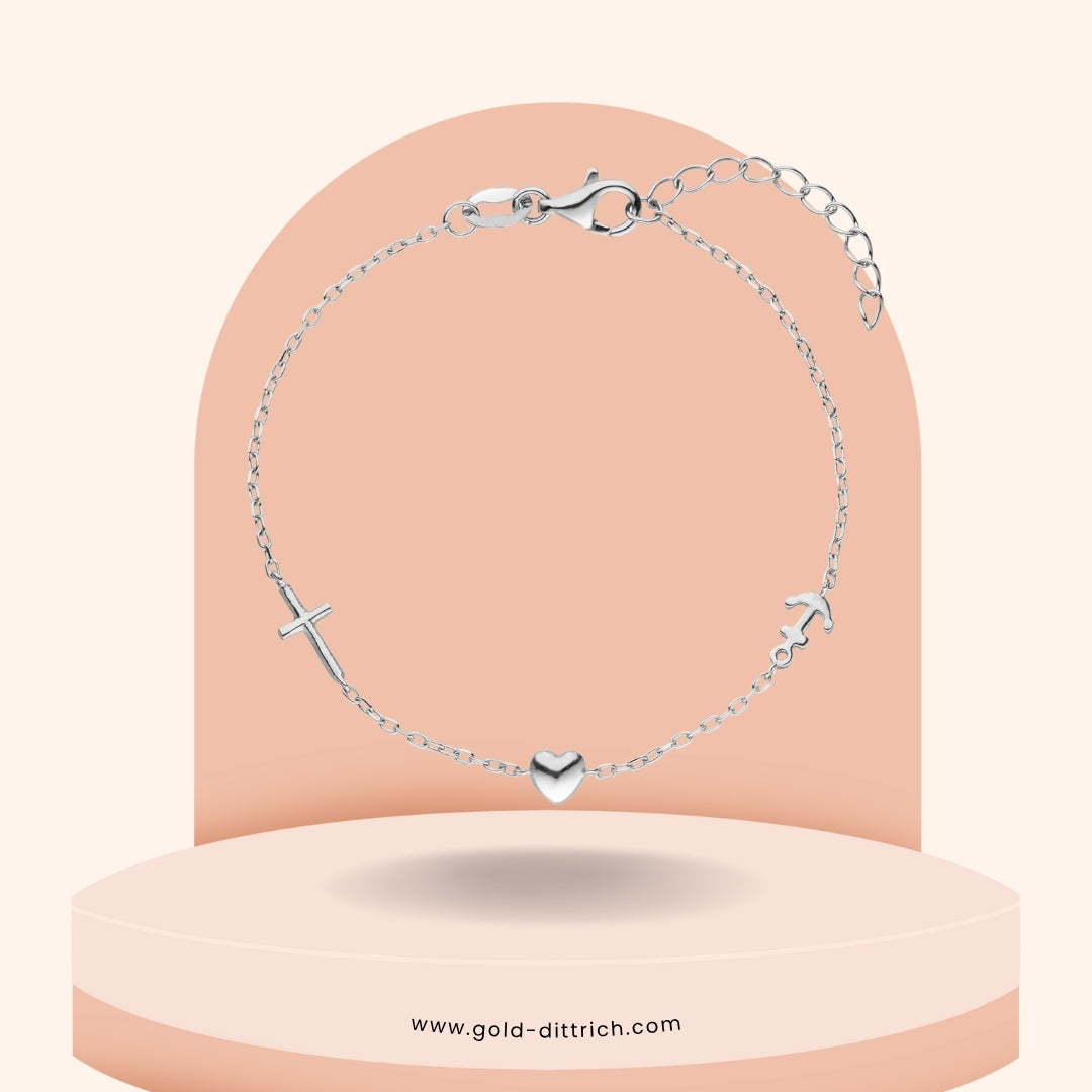 Armband „Glaube, Liebe, Hoffnung“ – 925 Silber - Gold Dittrich