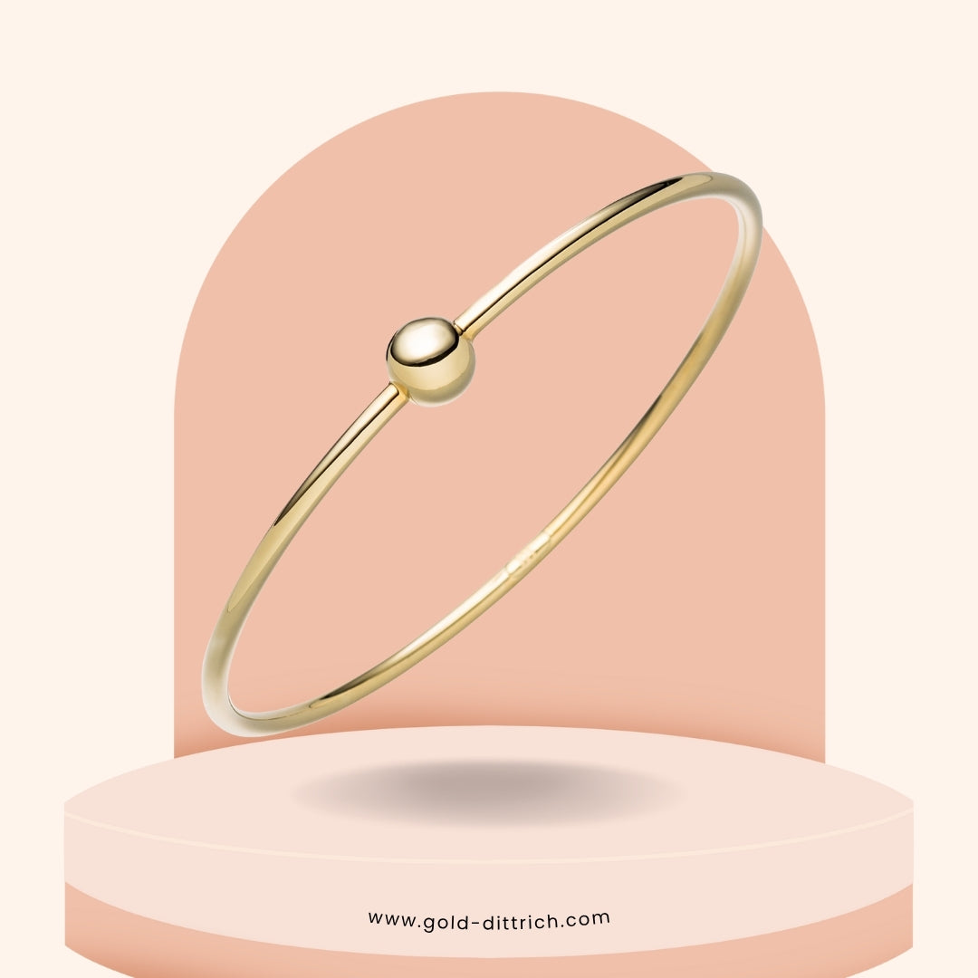 Armreif mit Kugel - 925 Silber - Gold Dittrich