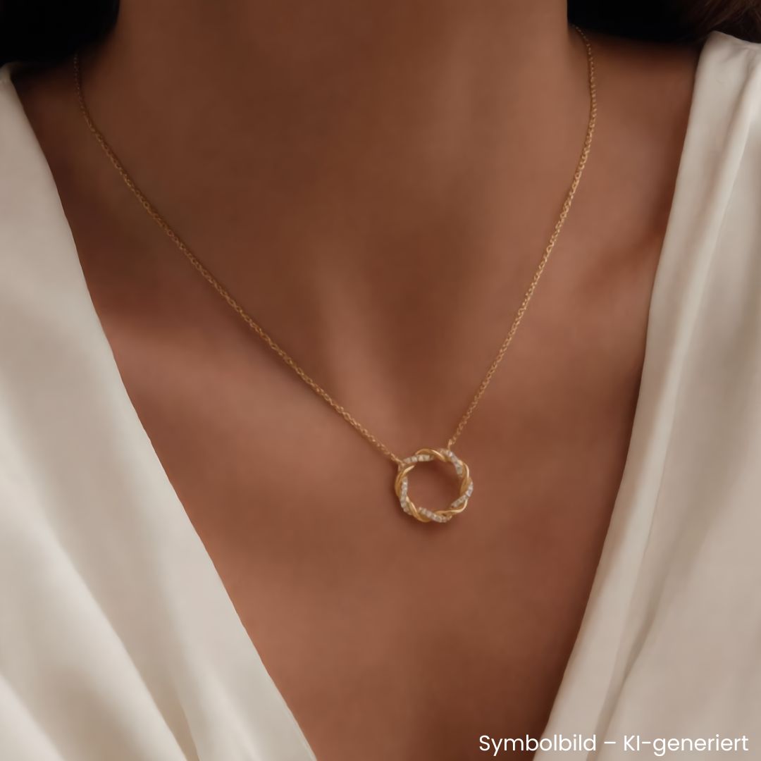 Collier vergoldet mit Lab-Grown Diamanten - 925 Silber