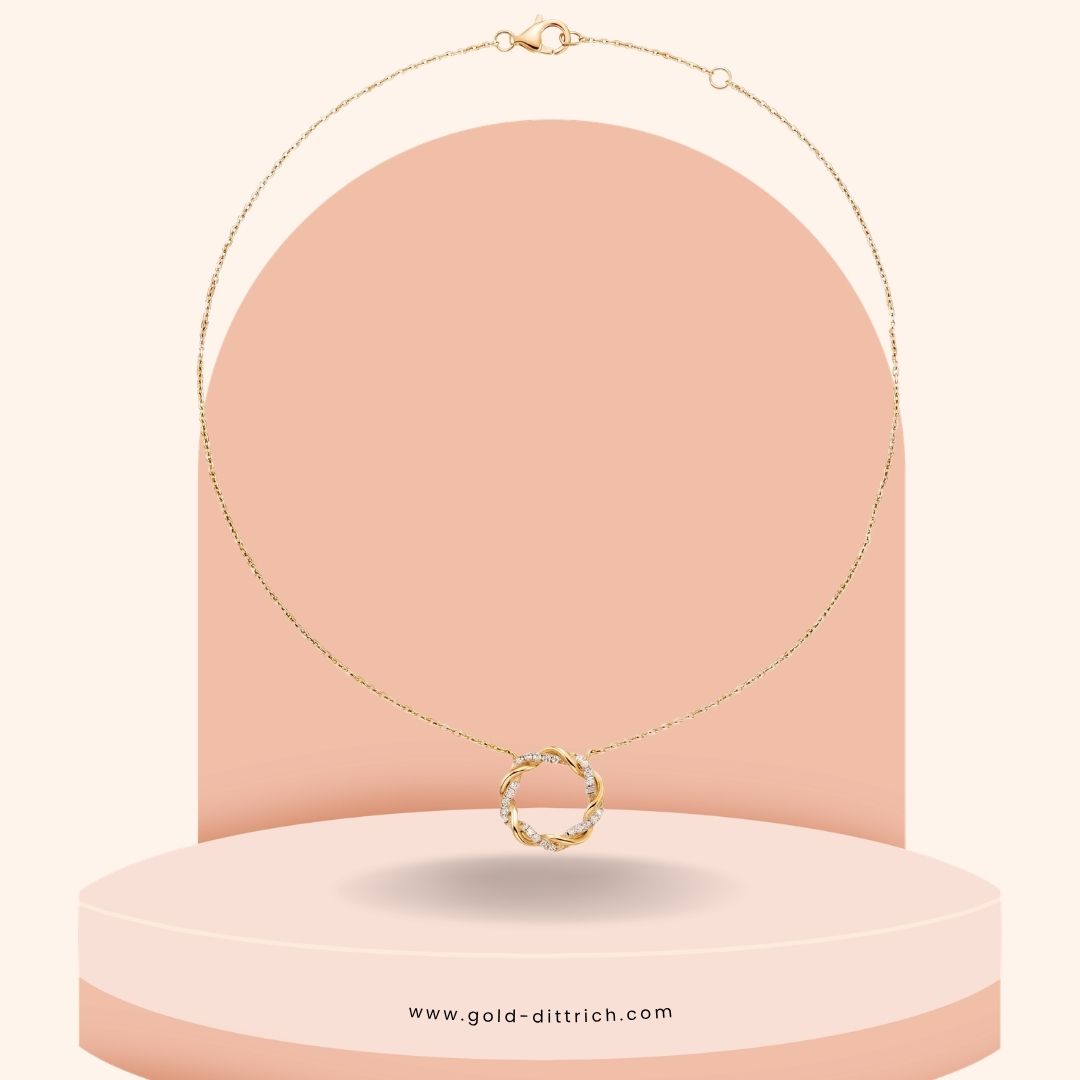 Collier vergoldet mit Lab-Grown Diamanten - 925 Silber