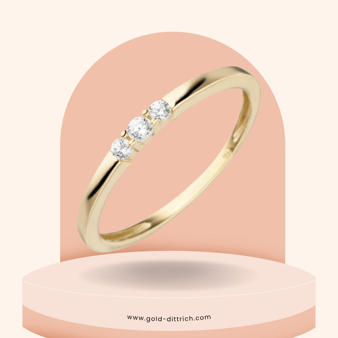 Damenring mit 3 Zirkonia - 333 Gold - Gold Dittrich