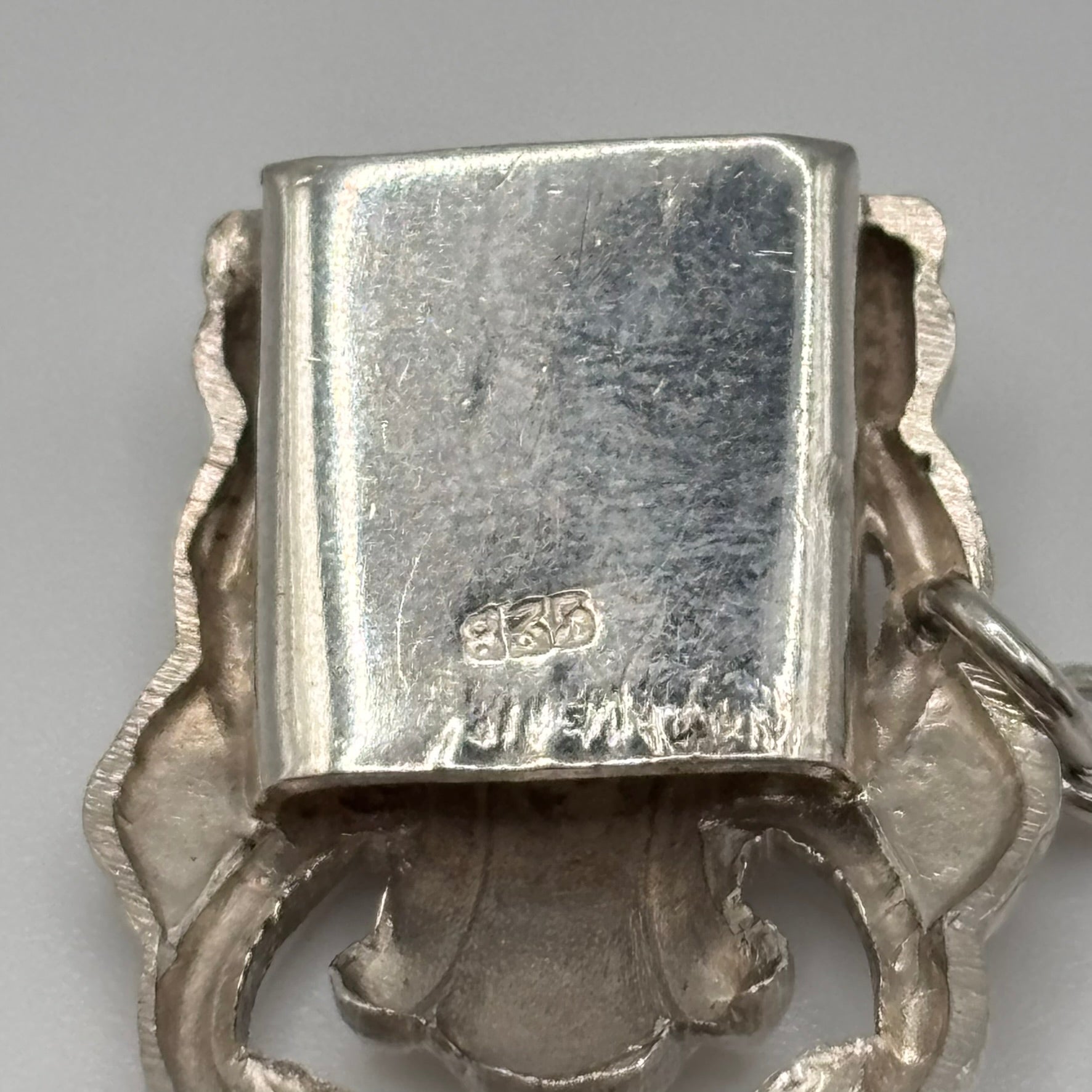 Antikes Gliederarmband mit Ornament-Gliedern 11mm - 835 Silber - Vintage 18,5cm