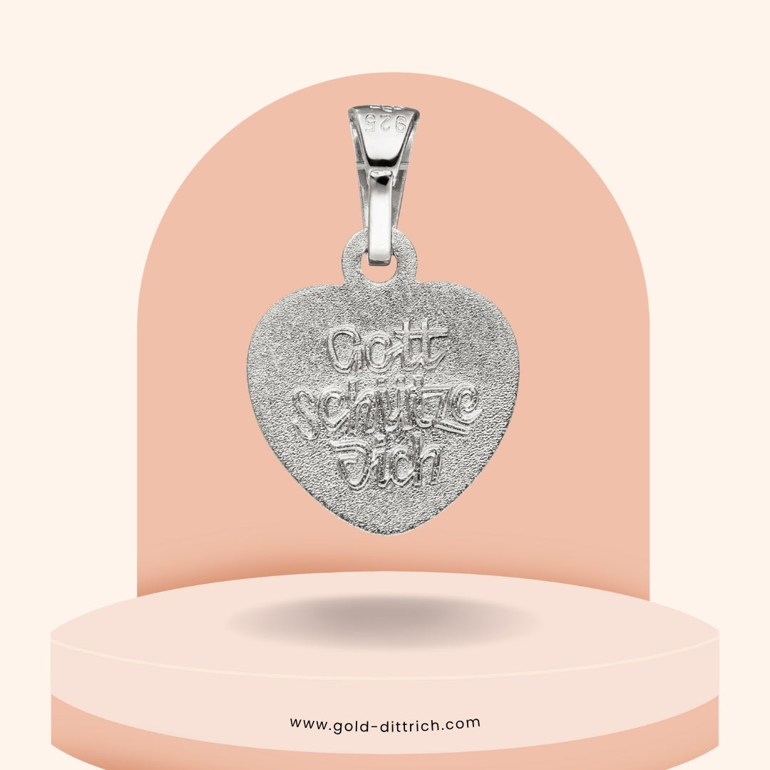 Herz-Anhänger mit Schutzengel – 925 Silber mit Kette - Gold Dittrich