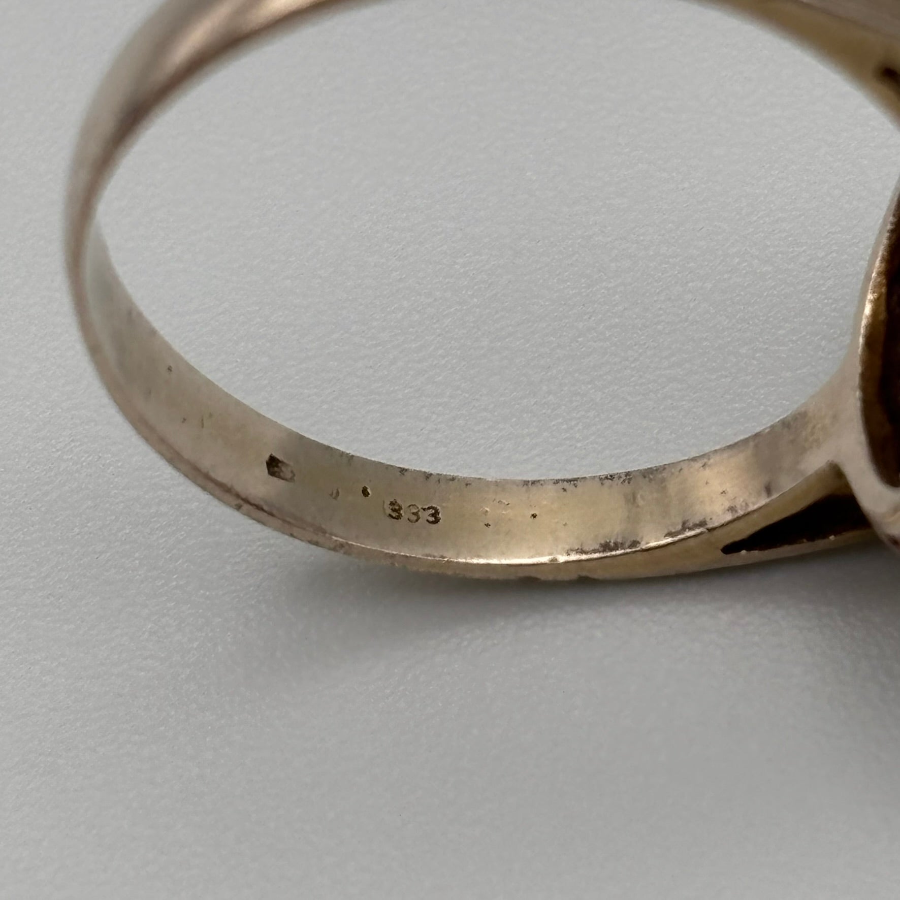 Vintage Damenring 333 Gold mit Granate Blumenform 8Karat Gelbgold Gr 54