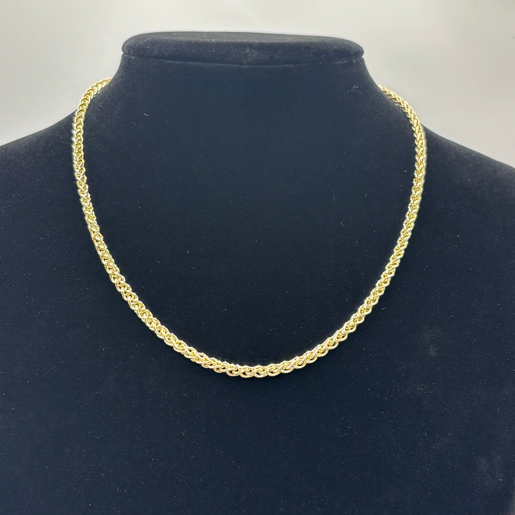 Zopfkette 925 Silber vergoldet 42cm 3mm