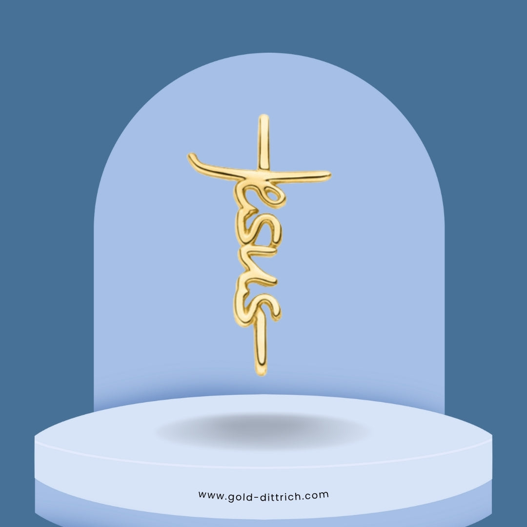 Kreuzanhänger „Jesus“ – 375 Gold