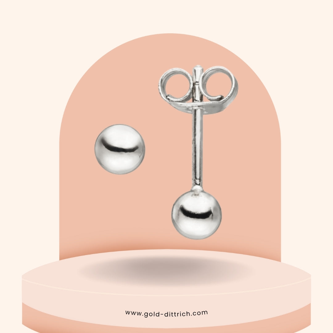 Kugel-Ohrstecker - 925 Silber - Gold Dittrich