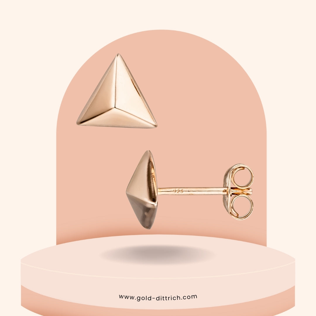 Ohrstecker Dreieck rotvergoldet - 925 Silber - Gold Dittrich