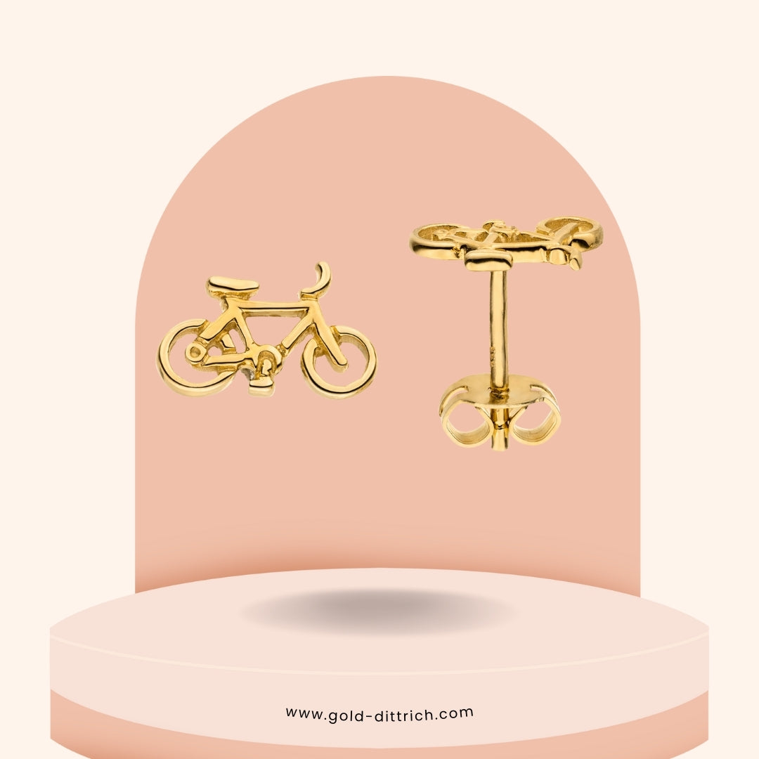Ohrstecker Fahrrad – 333 Gold
