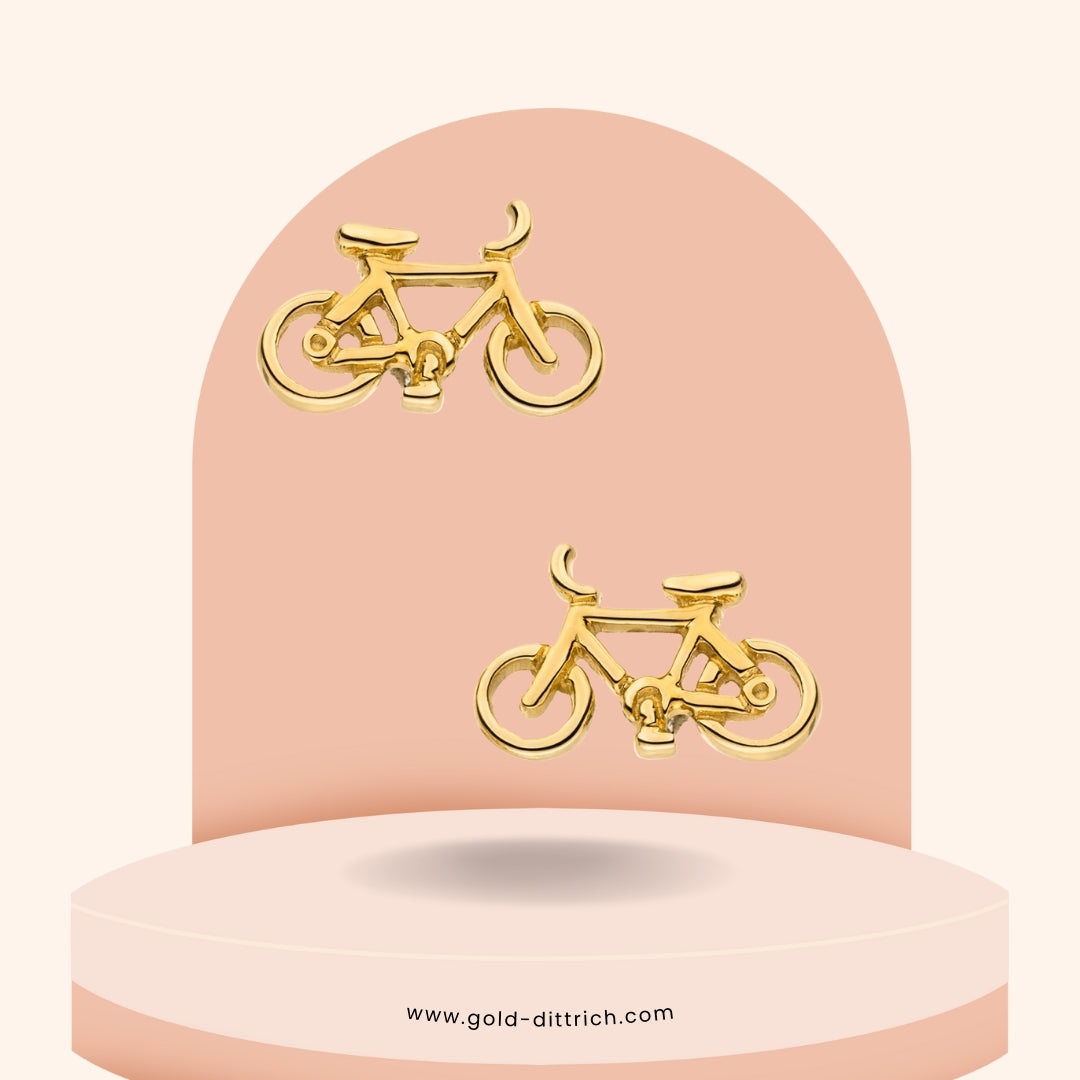 Ohrstecker Fahrrad – 333 Gold