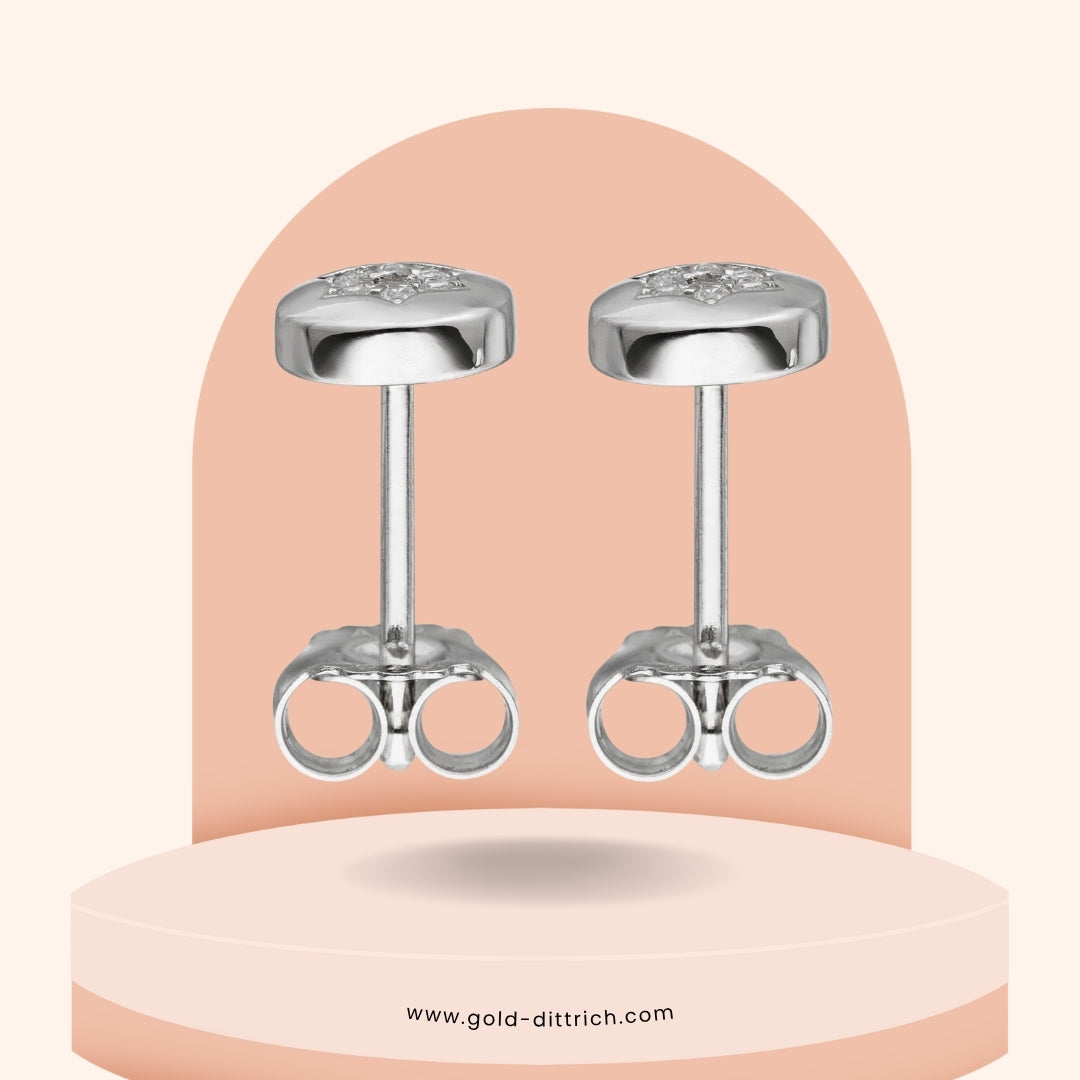 Ohrstecker Stern mit Zirkonia - 925 Silber