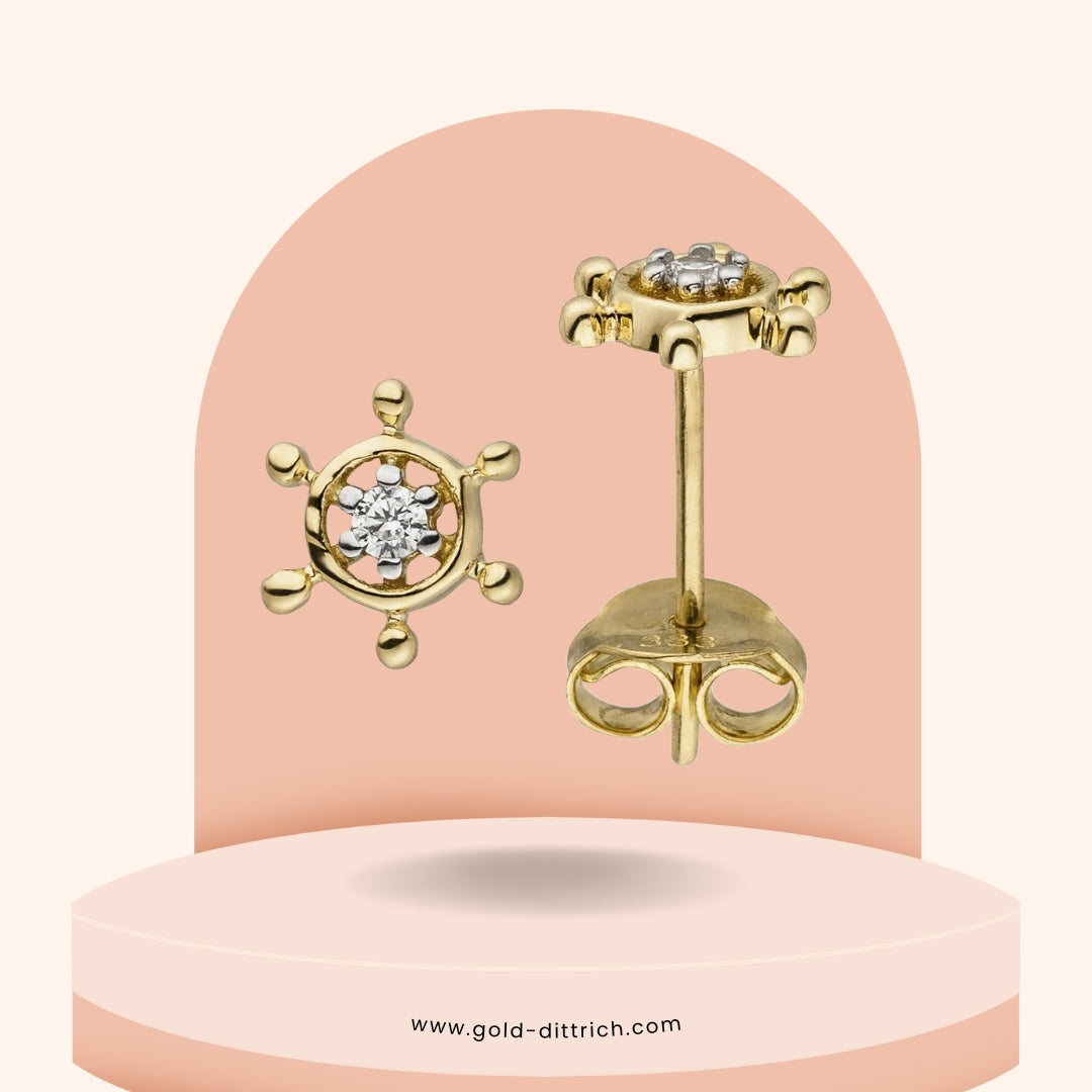 Ohrstecker Steuerrad - 333 Gold