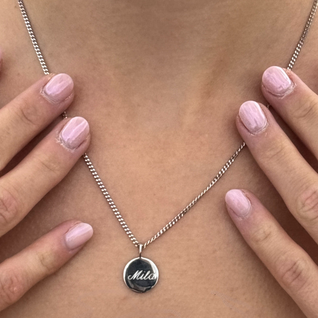 Personalisierbare Gravur Kette Rund - 925 Silber - Gold Dittrich