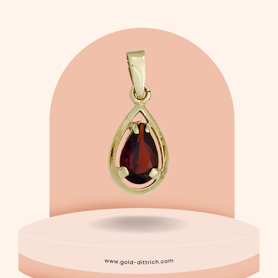Schmuck-Set Granat Tropfen – 333 Gold