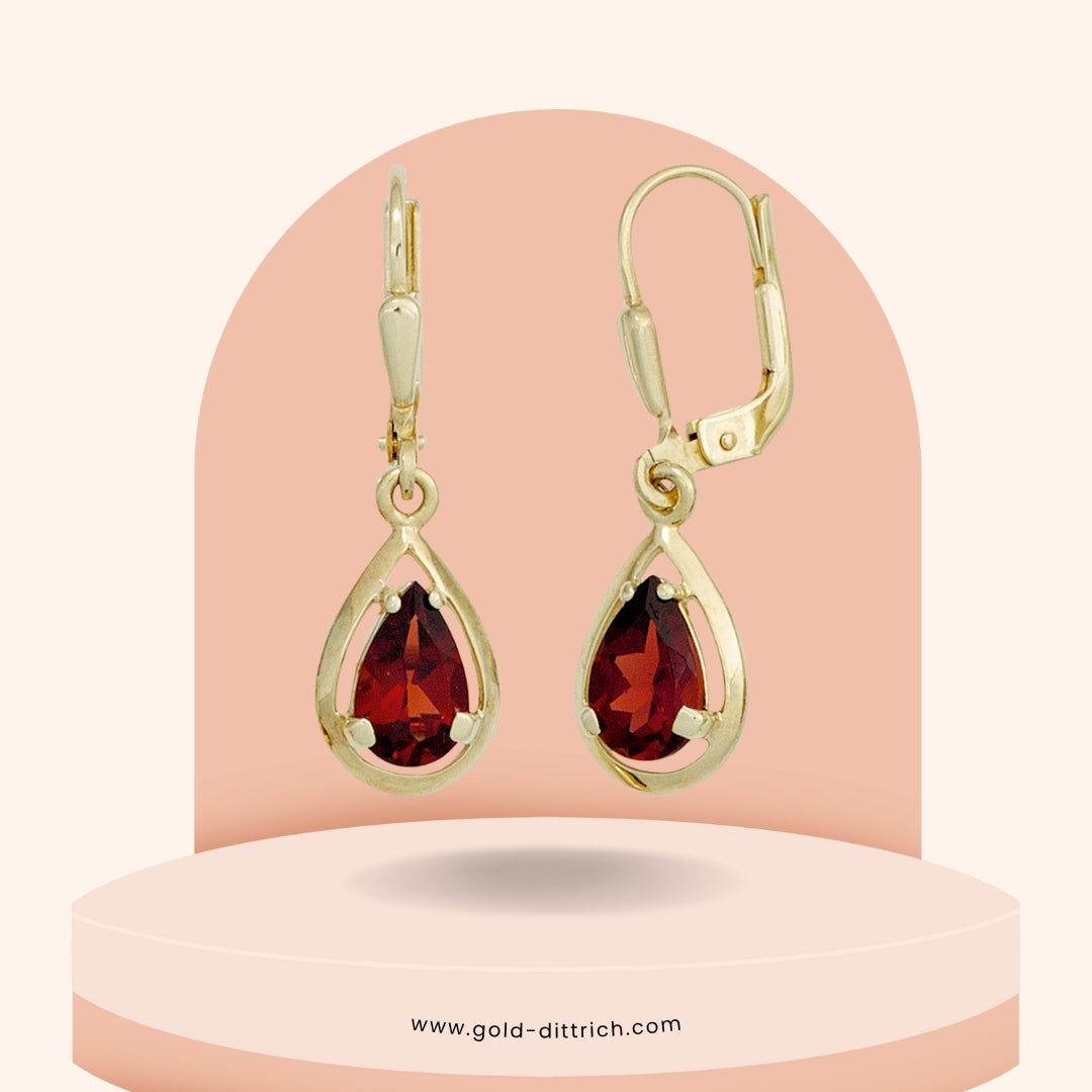 Schmuck-Set Granat Tropfen – 333 Gold