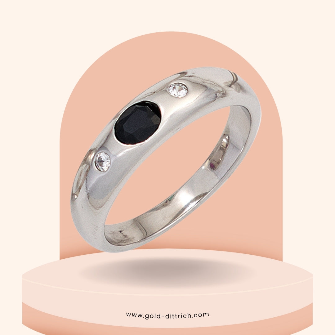 Damenring mit Saphir, Rubin oder Smaragd - 925 Silber