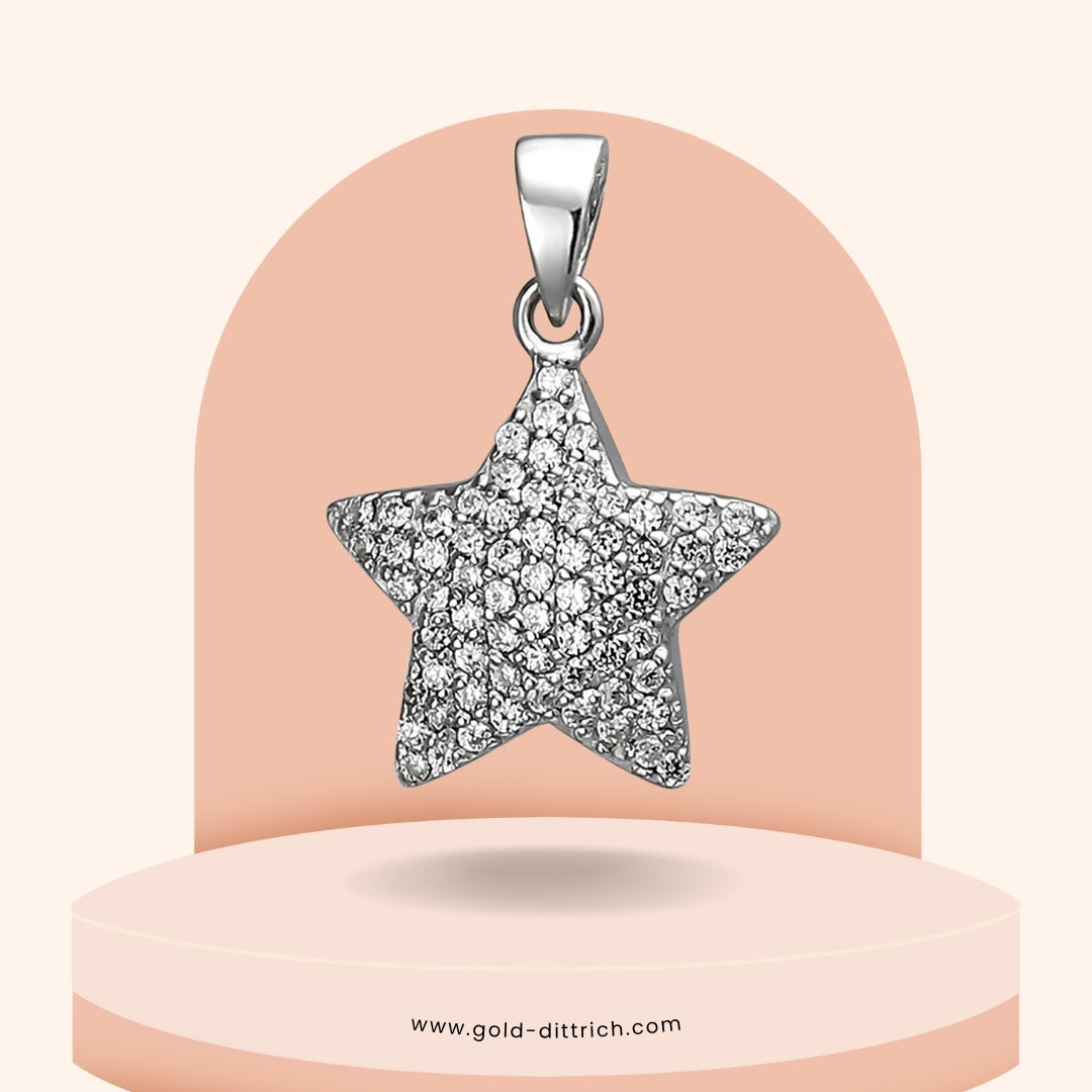 Anhänger Stern mit Zirkonia - 925 Silber