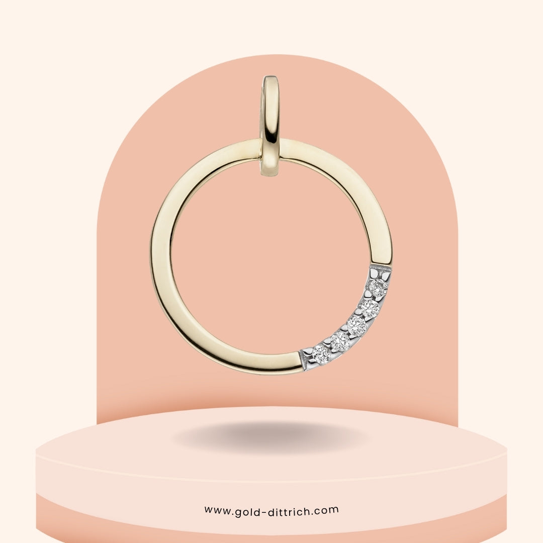 Anhänger Kreis mit Diamant – 585 Gold