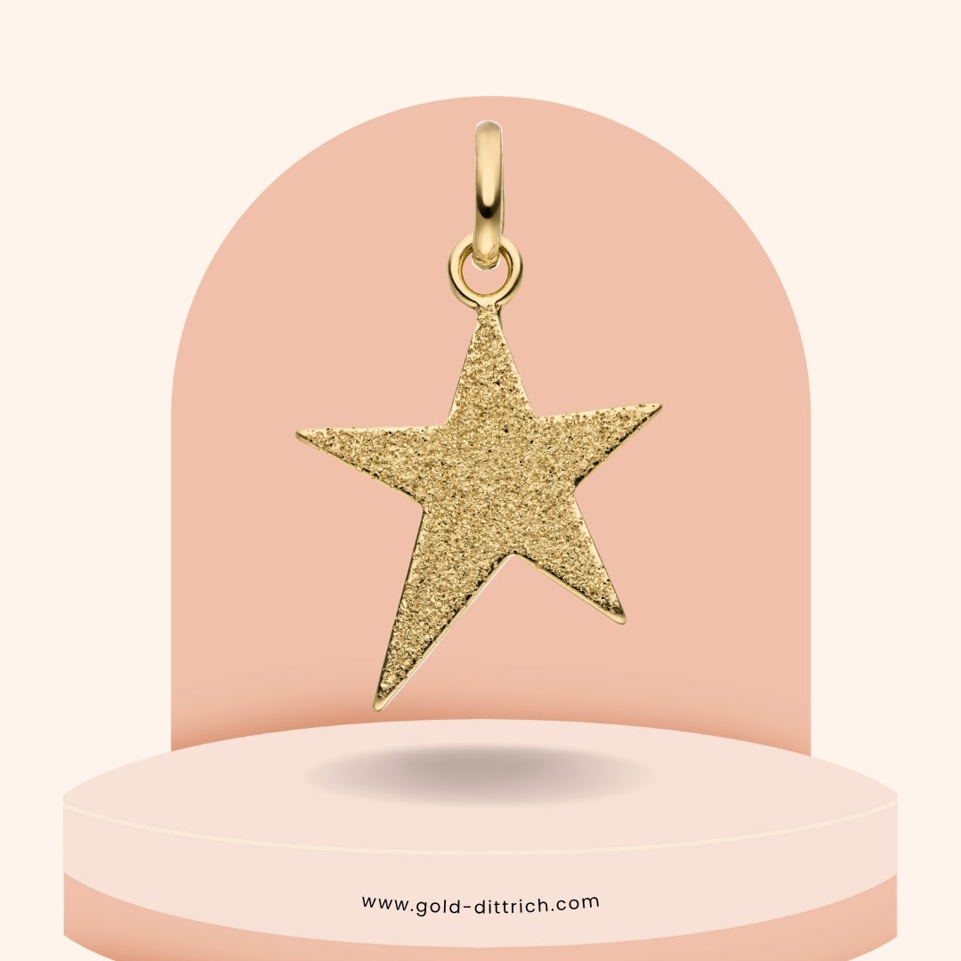 Anhänger Stern Glitzereffekt - 375 Gold
