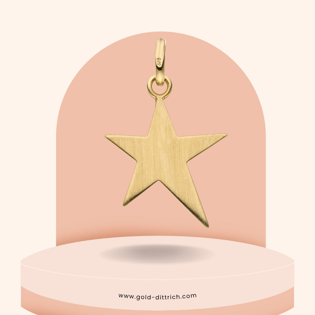 Anhänger Stern Glitzereffekt - 375 Gold