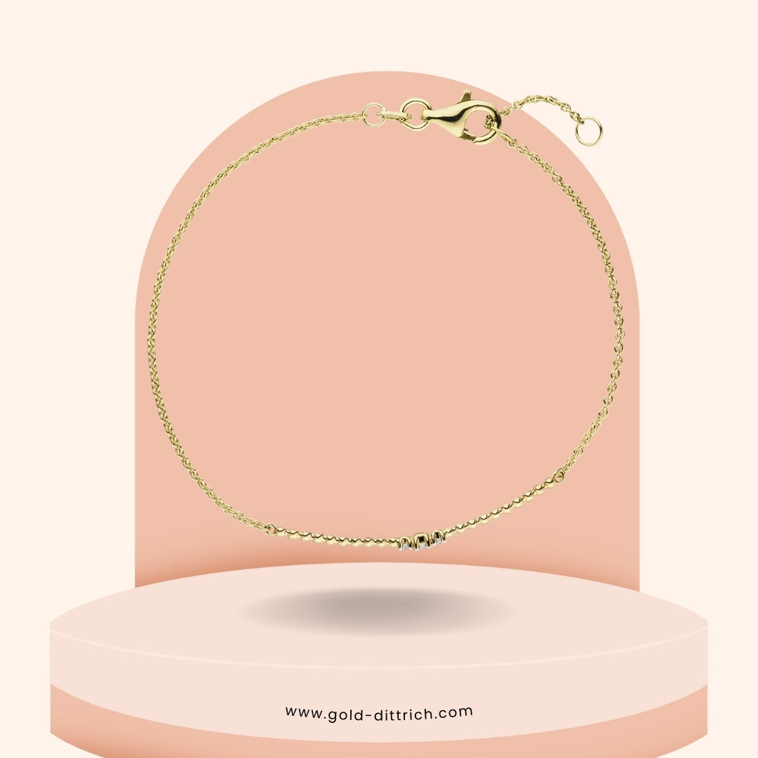 Armband mit 3 Brillanten - 585 Gold