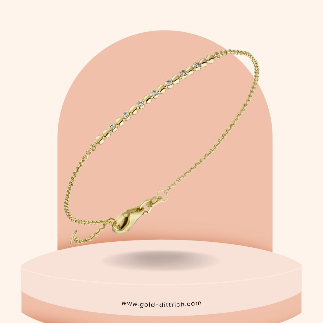 Armband mit 7 Brillanten - 585 Gold