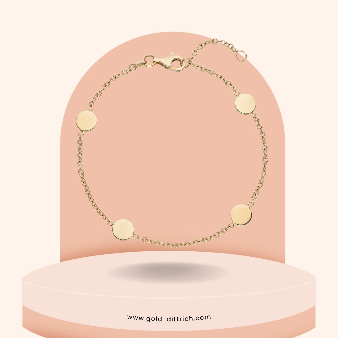 Armband mit Plättchen - 375 Gold