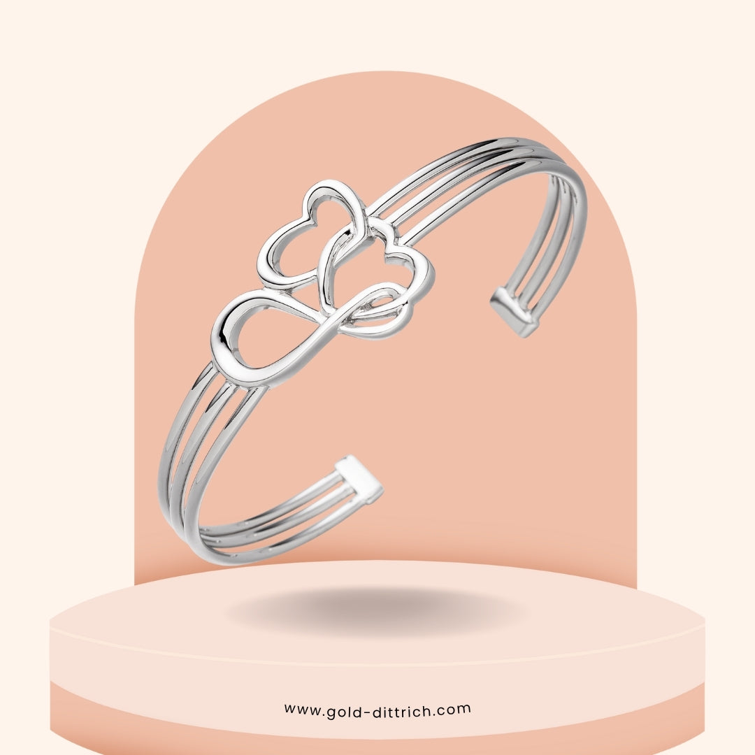 Armspange mit Herz- und Unendlichkeits-Symbol – 925 Silber - Gold Dittrich