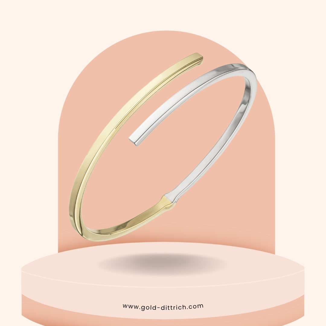 Bicolor Armreif Vergoldet & Rhodiniert - 925 Silber - Gold Dittrich