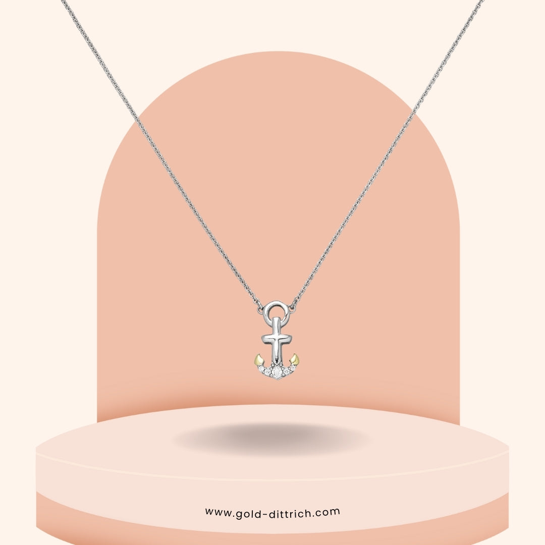Collier Anker bicolor - 925 Silber