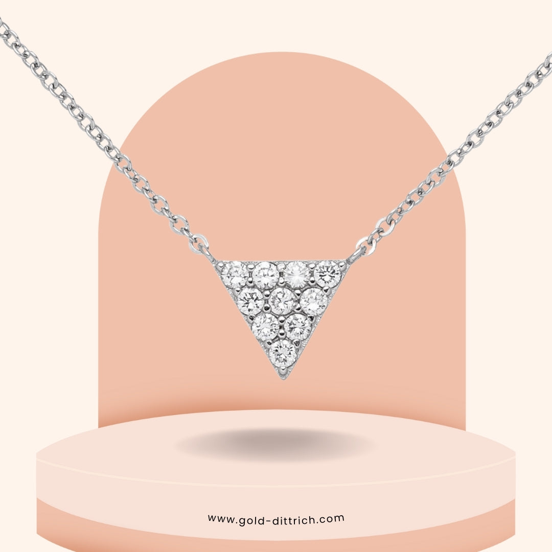 Collier Dreieck mit Zirkonia - 925 Silber - Gold Dittrich