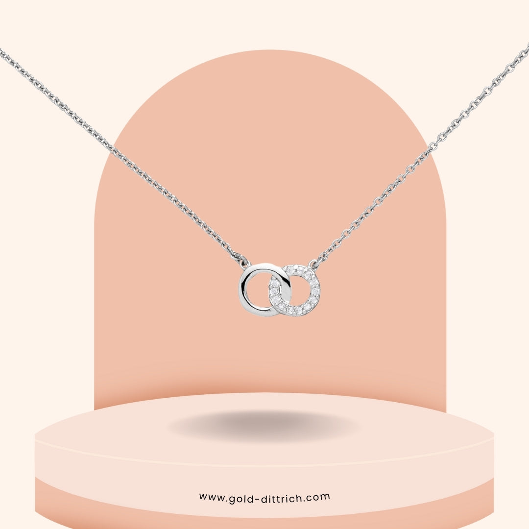 Collier Kreis mit Zirkonia - 925 Silber - Gold Dittrich