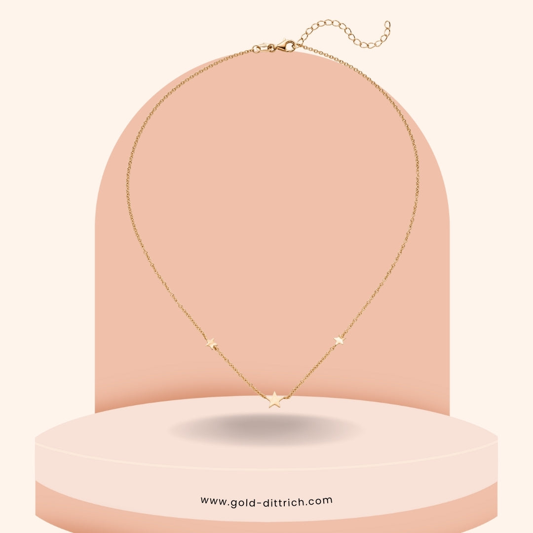 Collier Sterne – 925 Silber rotvergoldet
