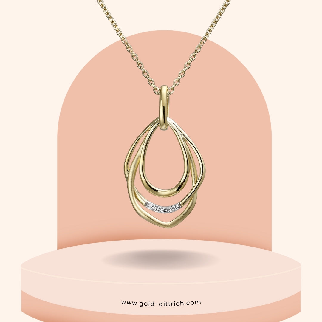 Collier mit Anhänger 5 Zirkonia - 925 Silber