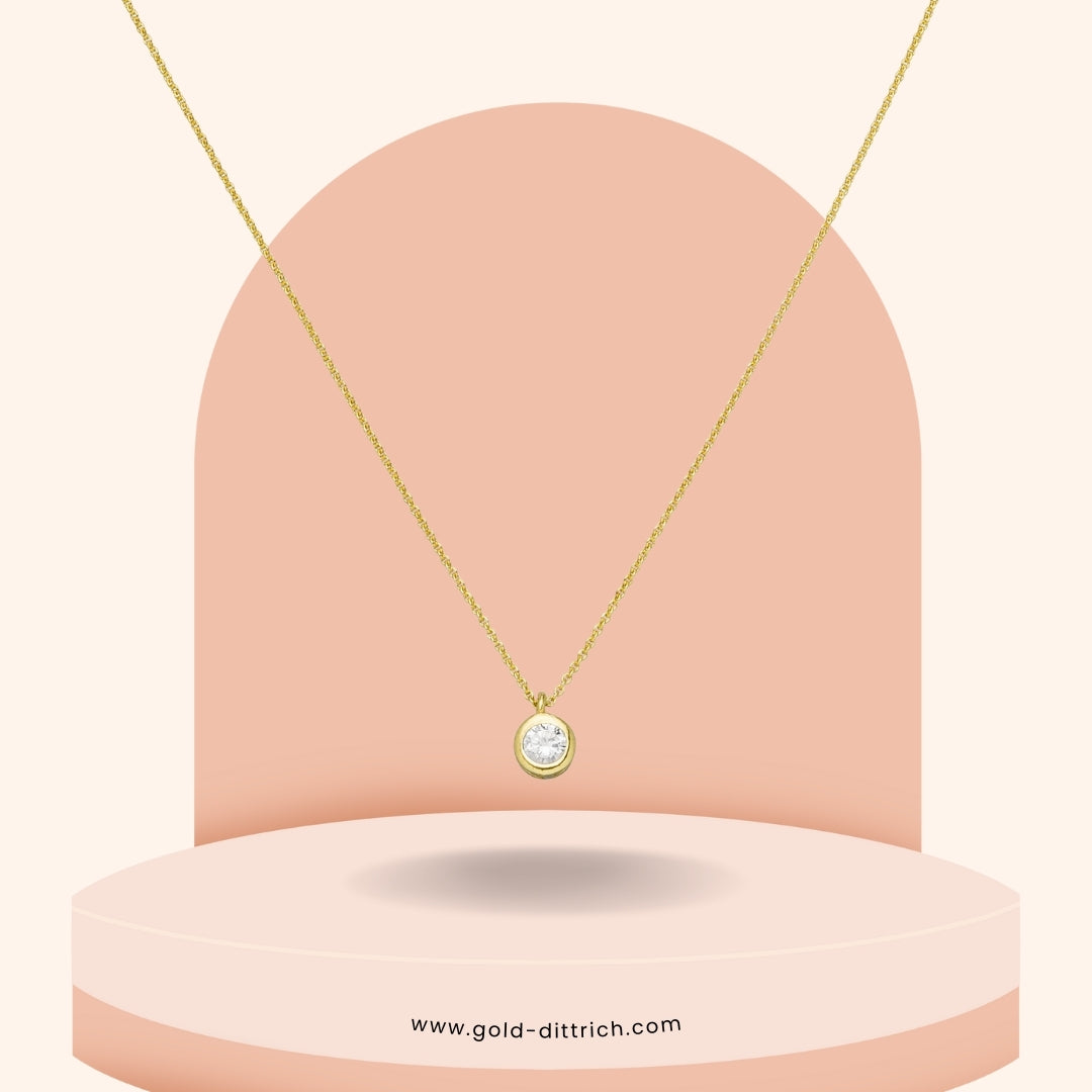 Collier mit Anhänger Zirkonia - 925 Silber vergoldet