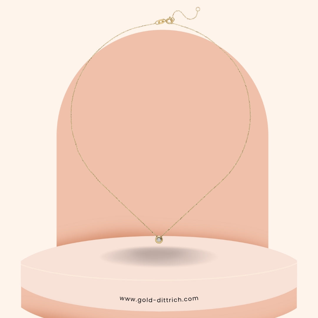 Collier mit Anhänger Zirkonia 45cm - 333 Gold - Gold Dittrich