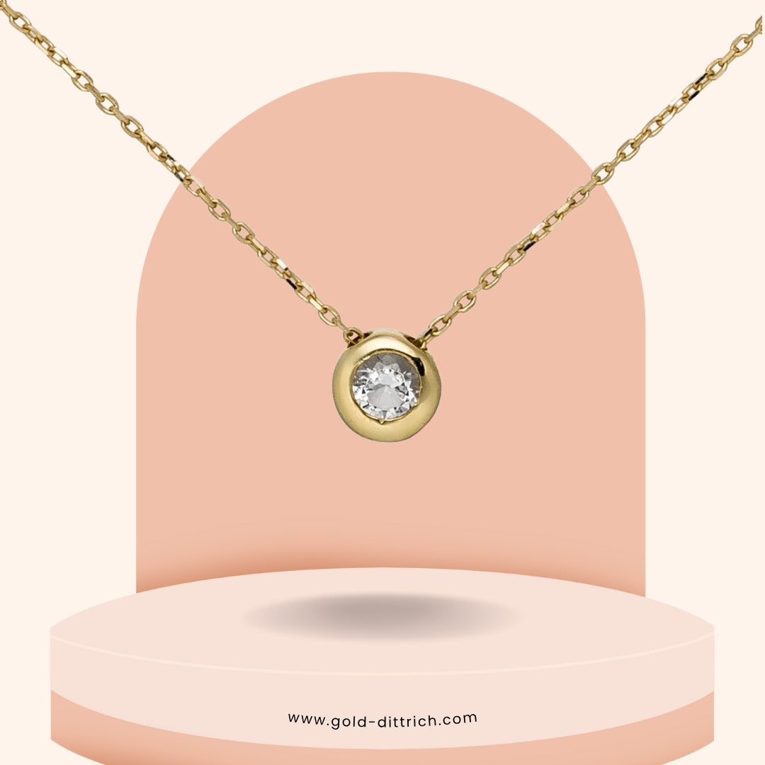 Collier mit Anhänger Zirkonia 45cm - 333 Gold - Gold Dittrich