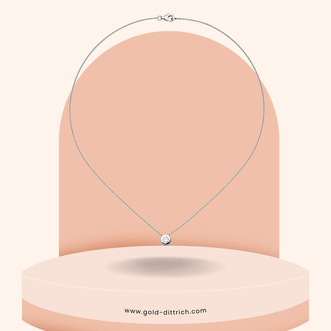 Collier mit Zirkonia Anhänger - 925 Silber