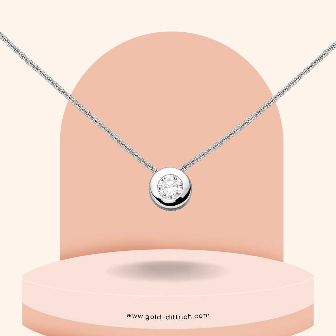 Collier mit Zirkonia Anhänger - 925 Silber