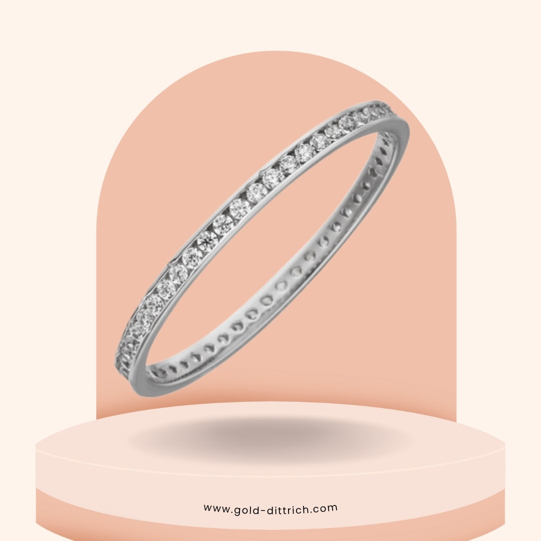 Damenring mit Zirkonia - 333 Weißgold