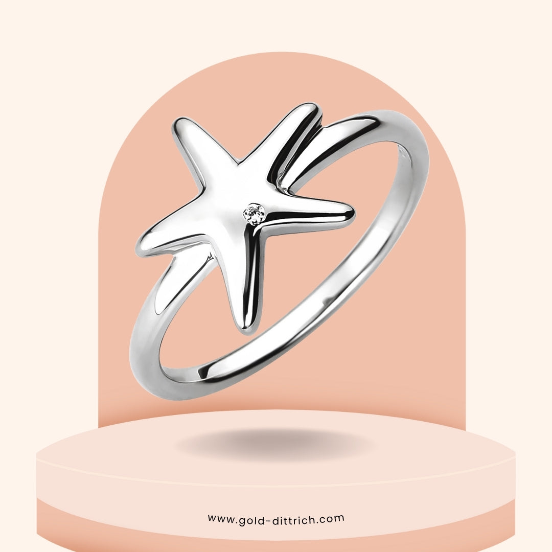 Damenring Seestern - 925 Silber