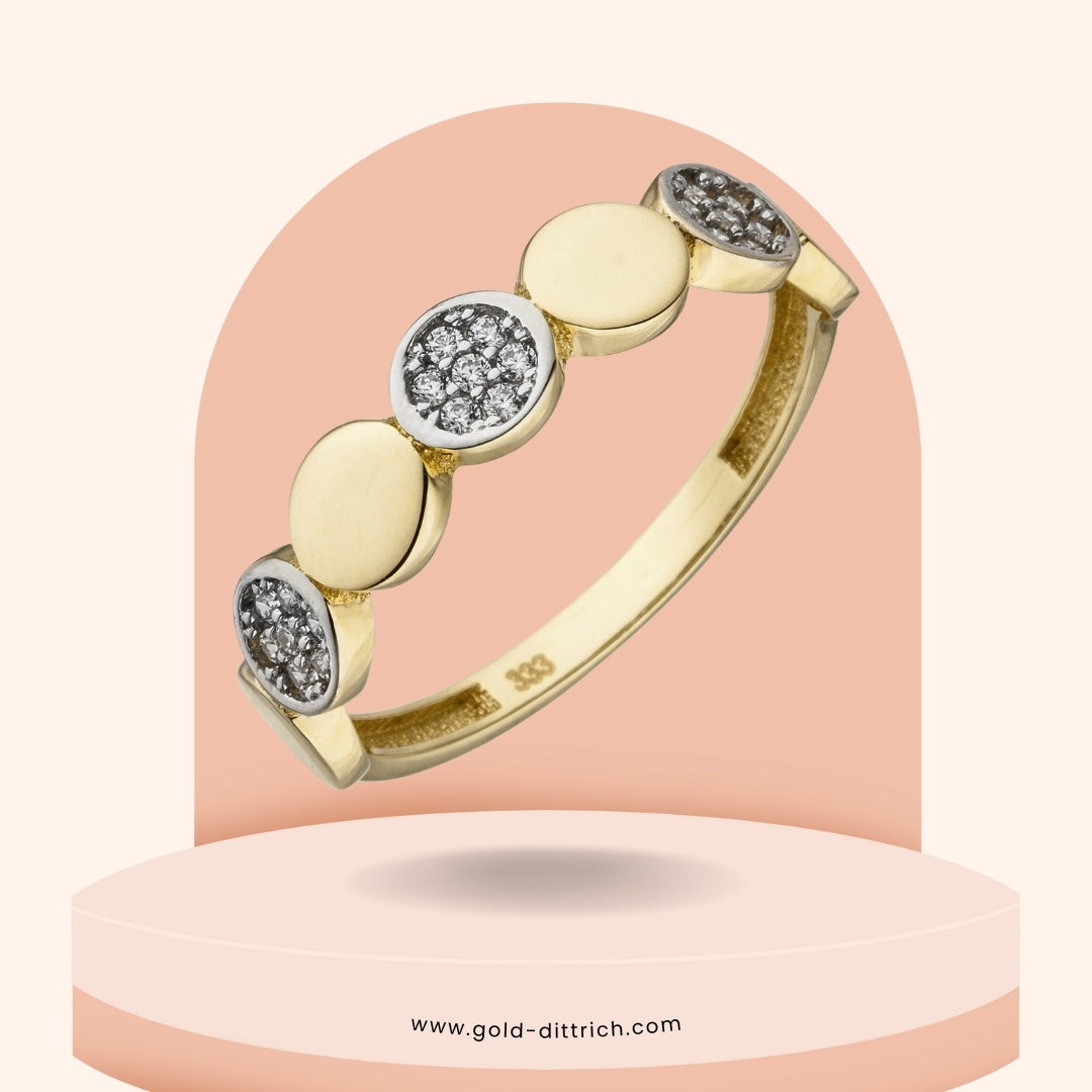 Damenring 21 Zirkonia bicolor - 333 Gold - Gold Dittrich