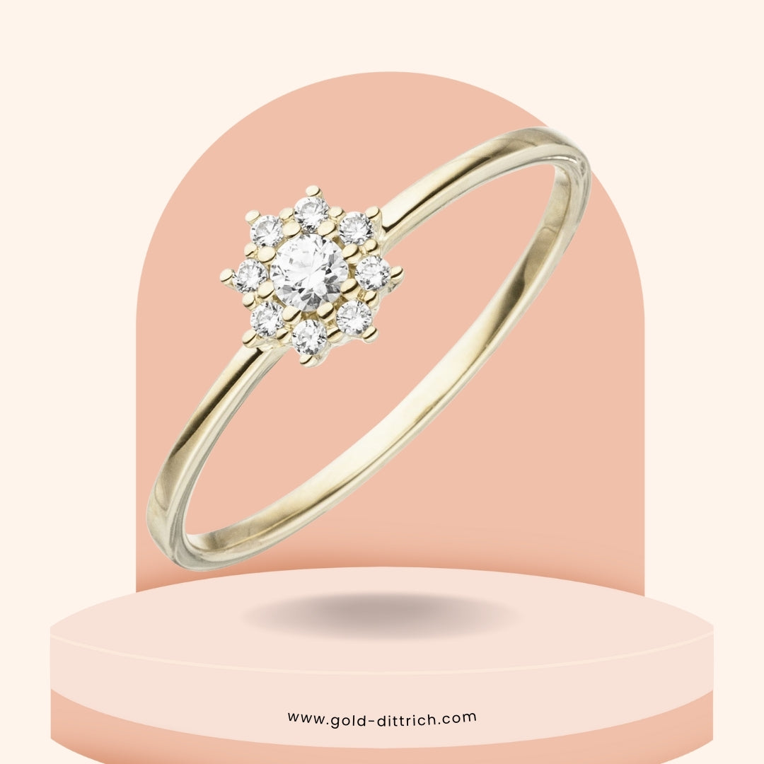 Damenring 9 Zirkonia - 333 Gold - Gold Dittrich