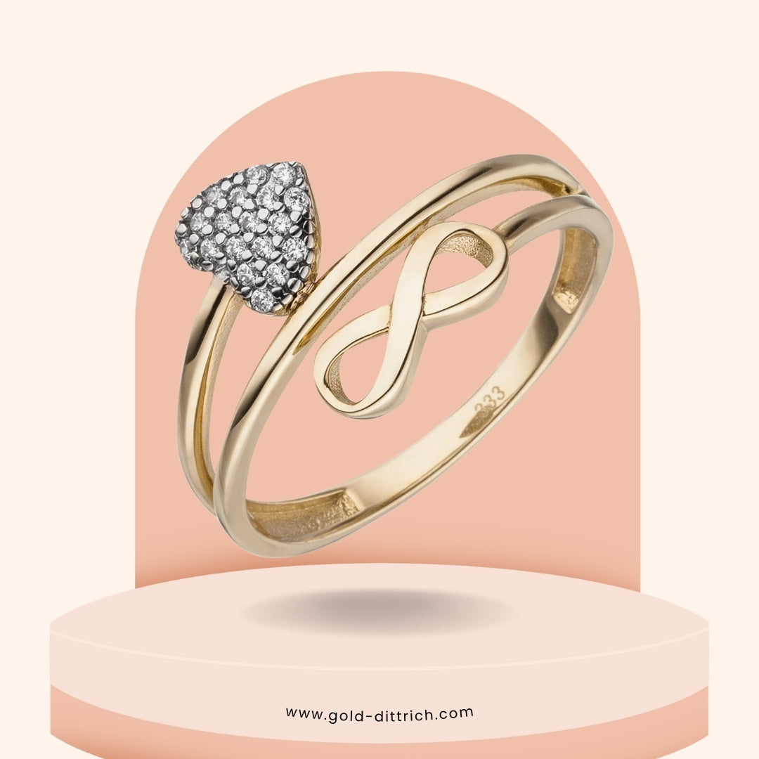 Damenring Herz & Unendlichkeit - 333 Gold - Gold Dittrich