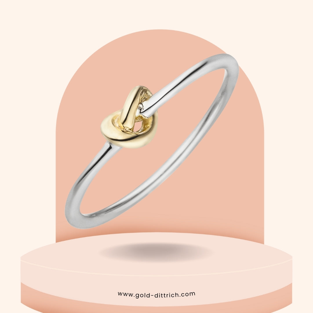 Damenring Knoten - 925 Silber vergoldet